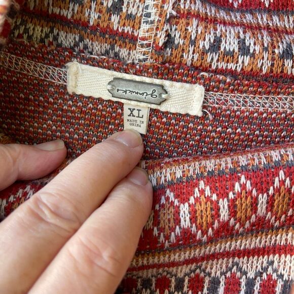 Gimmicks Buckle size XL Contrast Cowl Neck Pullover ballon sleeves boxy Aztec - Picture 5 of 6